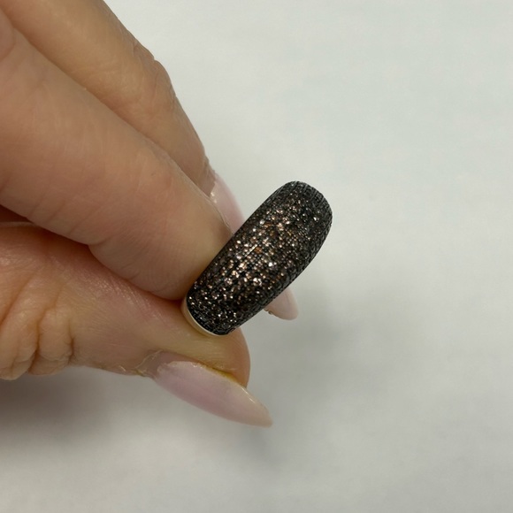 Suzy Levian Yellow Sterling Silver Pave Brown CZ Ring Size NWT - Picture 2 of 8